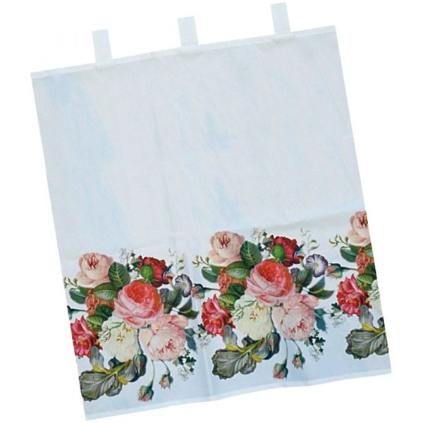 Bistrogardine Gardine Blickdicht & Schlaufen mit bunten Rosen Blüten 1 Stk 120x60 cm