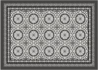Fußmatte Fußabstreifer DECOR Fliesen Orient Design schwarz waschbar 50x70 cm