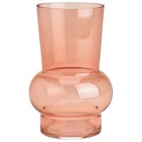 Hübsche Blumenvase modern rosa Vase Glas Ø 12x18 cm
