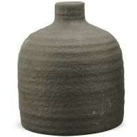 Vase Blumenvase bauchig in Flaschenform Terrakotta / Ton schwarz Ø 10,5x12 cm