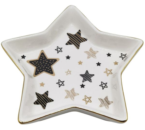 Dekoteller Sternform Sternen Teller Plätzchenteller Dolomite 17,5 cm