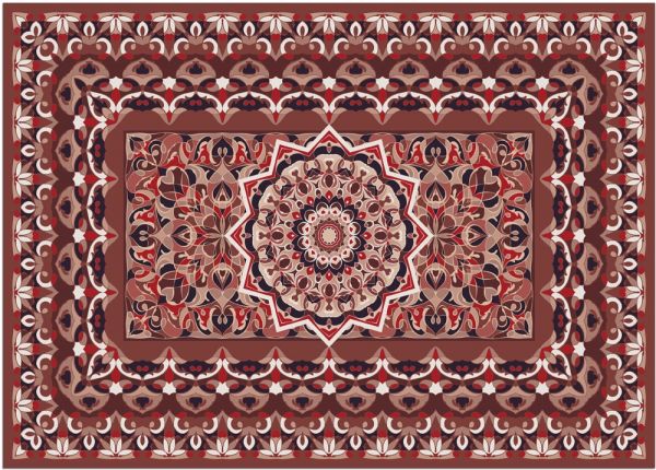 Fußmatte Fußabstreifer DECOR Perser Stern Ornamente rot beige waschbar 50x70 cm