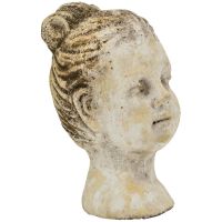 Frauenbüste Zement Figur Antik Büste Mädchen braun Vintage 1 Stk - 13,5x21 cm