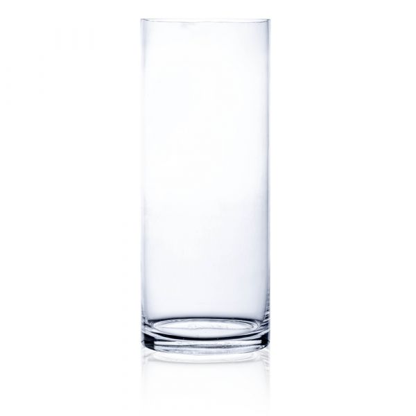 Zylinderförmige Glasvase Glas Vase Cold-Cut Dekoglas klar 1 Stk. Ø12x30 cm