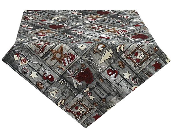 Tischdecke JULIET weihnachtliches Muster bunt Baumwolle Polyester 85x85 cm