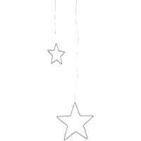 LED-Sternenlichtervorhang DEW DROP STARS Metall silber 7 Stränge 120x80 cm