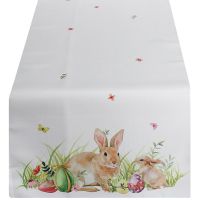 Tischläufer Mitteldecke Hasen & Ostereier bunt Fotodruck 1 Stk 40x140 cm Polyester