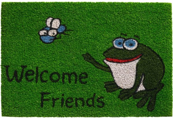 Kokosmatte Indoor bedruckt Frosch & Welcome Friends 1 Stk B-WARE - 40x60 cm