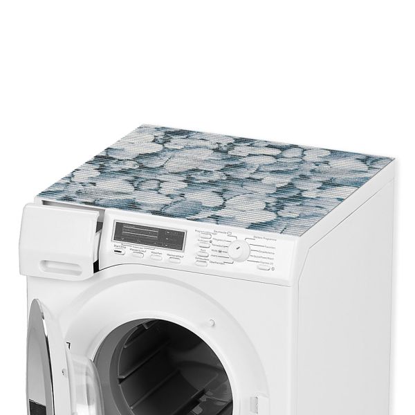 Waschmaschinenauflage Waschmaschine Abdeckung zuschneidbar Steine blau