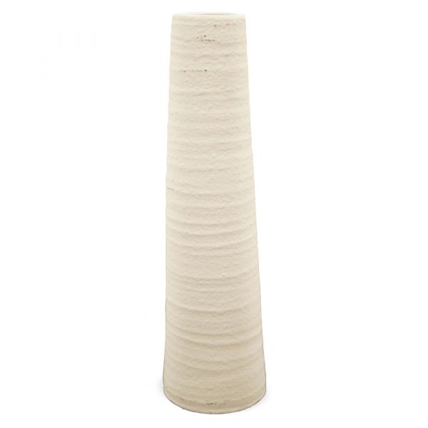 Vase Blumenvase zylinderförmig schmal & hoch Terrakotta / Ton creme Ø 12x12 cm