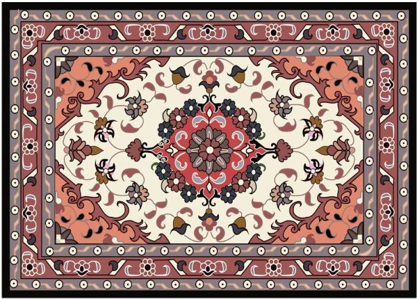 Fußmatte Fußabstreifer DECOR Perser Ornamente rot beige Orient waschbar 50x70 cm