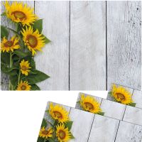 Tischsets MOTIV abwaschbar Sonnenblumen Strauß Holz 4er Set bunt