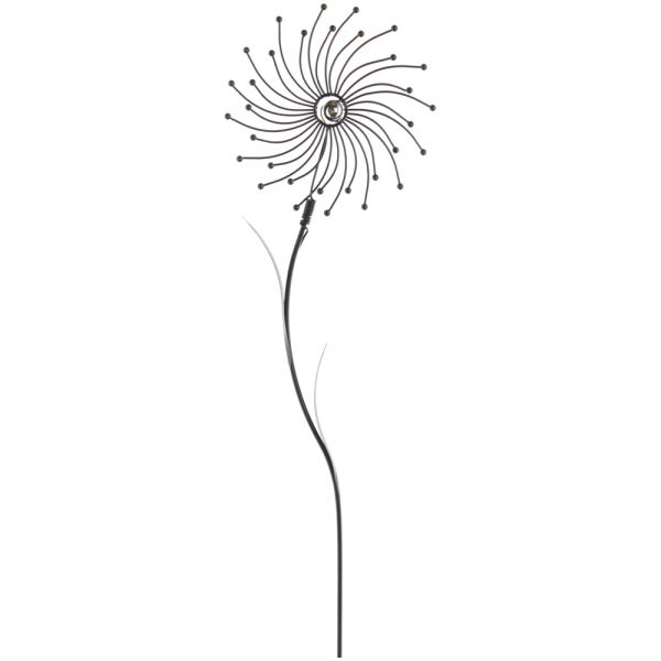 Dekostecker Blume & Kugel Gartenstecker Gartendeko Metall schwarz 110 cm