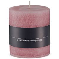 Kerze Stumpenkerze durchgefärbt einfarbig uni Ø 7x12 cm rosafarben altrosa