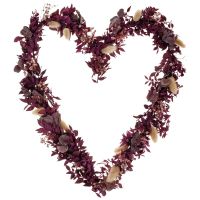 Kranz aus Trockenblumen als Herz 30 x 40 cm