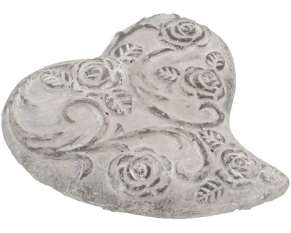 Dekoherz Blumendekor Gartendeko Dekofigur Zement grau 14,5 cm