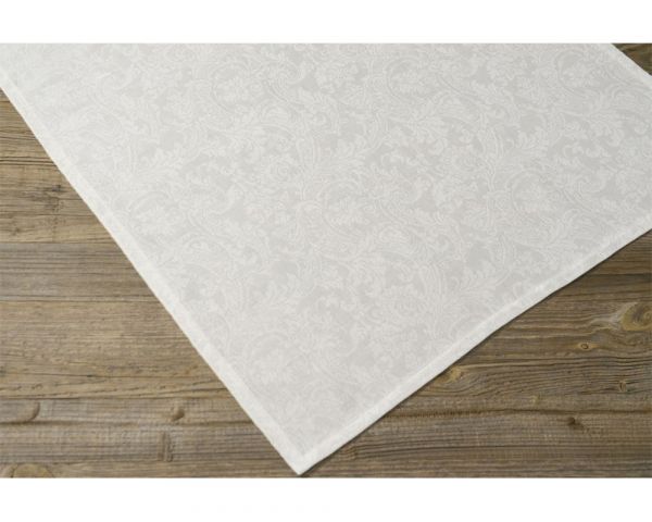 Mitteldecke Tischdecke Textil MILA einfarbig weiß 100x100 cm Landhaus Leinen 1 Stk