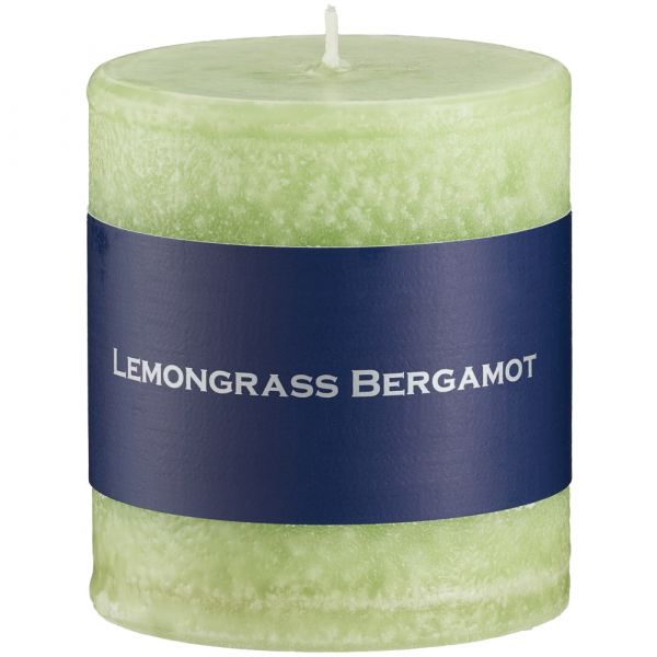 Duftkerze einfarbig ätherische Duftöle uni Ø 7x7,5 cm Lemongrass Bergamont