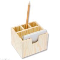 Notizzettelbox & Stiftehalter Holz Bausatz Kinder Werkset Bastelset ab 11 Jahren