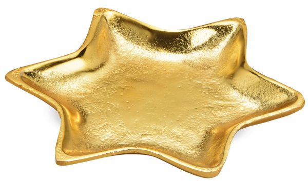 Stern Teller Dekoteller sternförmig Weihnachtsdeko gold Metall 1 Stk Ø 16x1 cm