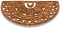 Kokos Fußmatte Kokosmatte Drahtgittermatte halbrund Ethno Muster 1 Stk - 45x75 cm