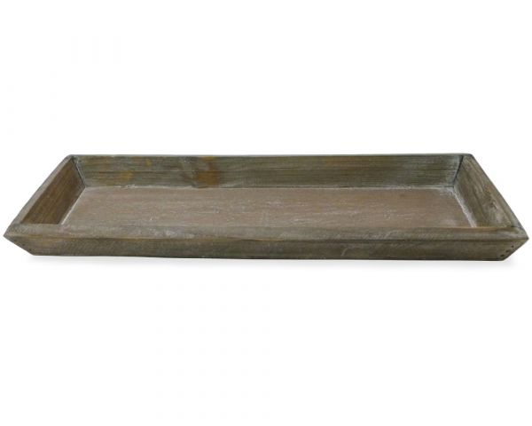 Holz Tablett Holztablett Serviertablett Naturholz braun rechteckig 35x11,5x2,5cm