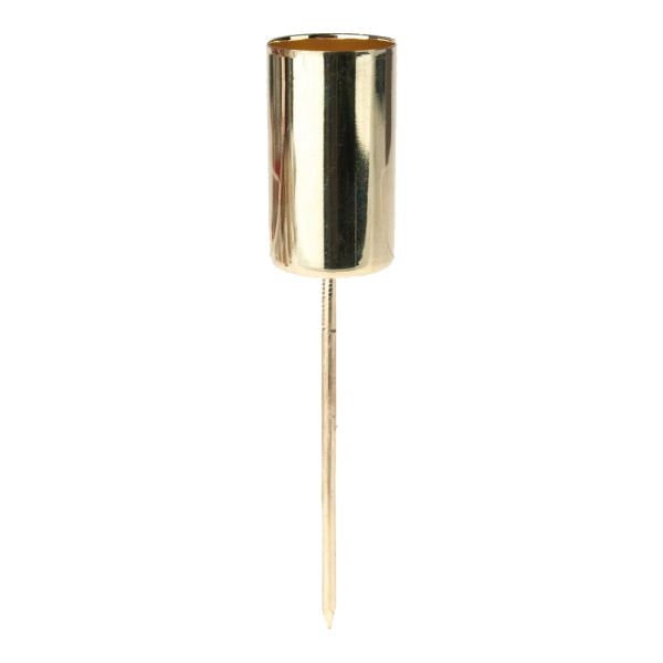 Stabkerzenhalter Kerzenpick Kerzenstecker Metall 4er Set gold Ø 2,3x4-11 cm