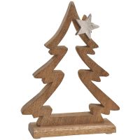 Dekofiguren Tannenbaum Weihnachten Deko Holz & Metall Holzfiguren – 2 Größen