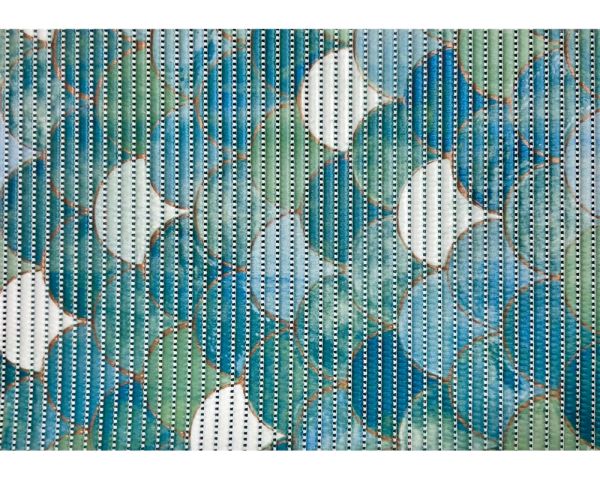 Bodenbelag NOVA SKY Läufer Fisch Kachel Muster Polyester blau 1 Stk 65x100 cm