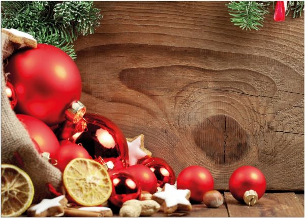 Fußmatte Fußabstreifer DECOR Weihnachten Deko & Holz braun waschbar 50x70 cm