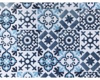 Läufer SOFT VINTAGE Bodenbelag Kachel Muster Polyester blau weiß 1 Stk 65x100 cm