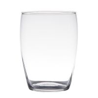 Schöne Vase aus Glas runde Glasvase Wohnzimmer Deko transparent Ø 14x20 cm