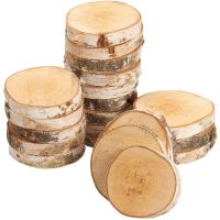 Baumscheiben 20 Stk. Holzscheiben zum Basteln Dekorieren 10 - 12 cm