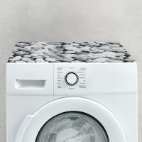 Waschmaschinenauflage Waschmaschine Abdeckung zuschneidbar Stein Optik grau