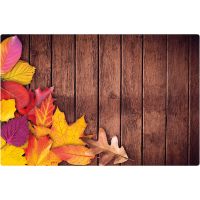 Tischset Platzset MOTIV abwaschbar buntes Herbstlaub Blätter Holz bunt 1 Stk