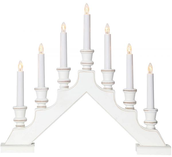 Weihnachtsleuchter Kerzenleuchter 7-flammig Holz bordeauxrot Schalter 1 Stk 43x38 cm