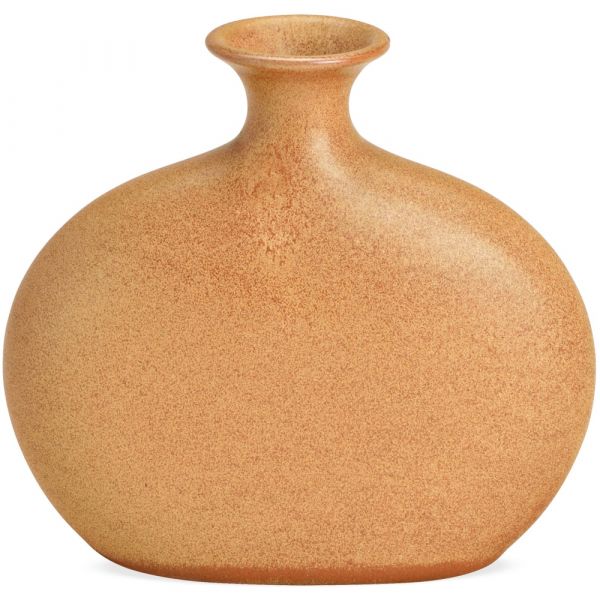 Flache Blumenvase Landhausstil Vase Keramik braun terrakotta 1 Stk 17x16x5 cm