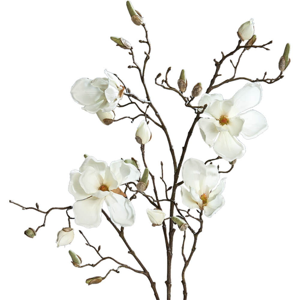 Magnolienzweig mit Blüten & Knospen Kunstblume Dekozweig 110 cm 1 Stk creme  kaufen