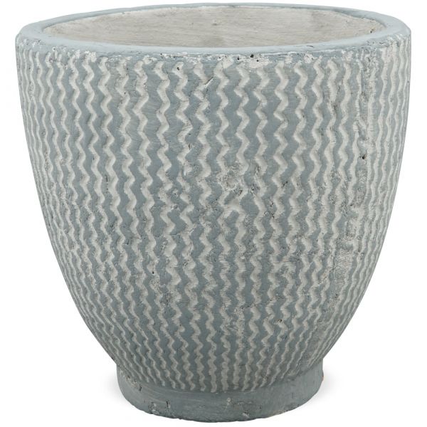 Pflanztopf Blumentopf Keramik Muster klassische Form grau 1 Stk Ø 14,5x14 cm