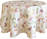 Tischtuch Tischdecke Schmetterlinge Textil Druck bunt Tischwäsche Ø 130 cm