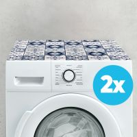 Waschmaschinenauflagen 2er Set Waschmaschine Abdeckung zuschneidbar Mosaik