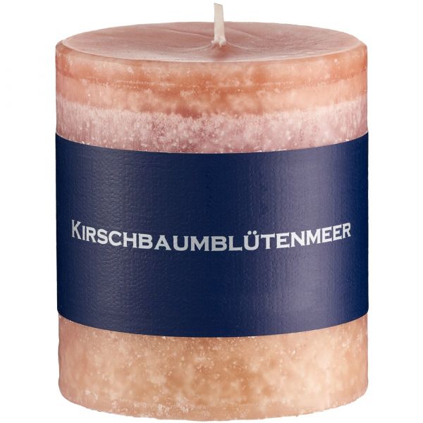 Duftkerze einfarbig ätherische Duftöle uni Ø 7x12 cm Kirschblütenmeer