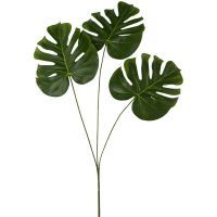 Monstera Splitphiloblatt Blatt Zweig Kunstpflanze Dekoblatt - 1 Stk 71 cm grün