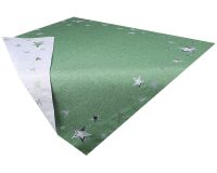 Tischdecke ALESSIA Sterne gestanzt zweiseitig grün grau Polyester 85x85 cm