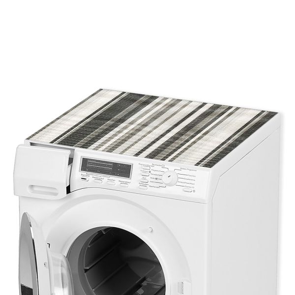 Waschmaschinenauflage Waschmaschine Abdeckung zuschneidbar Balken grau