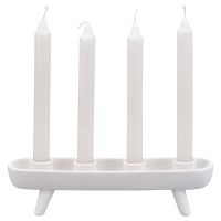 Kerzenständer für 4 Stabkerzen in weiß Adventskranz 27,5 cm