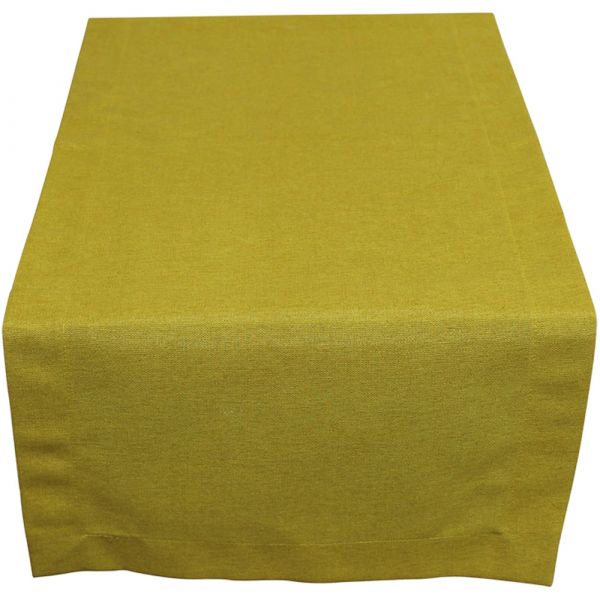 Tischläufer JANIN einfarbig Mitteldecke uni curry gelb 40x100 cm