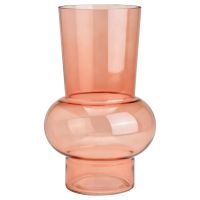 Hübsche Blumenvase modern rosa Vase Glas Ø 16x26 cm