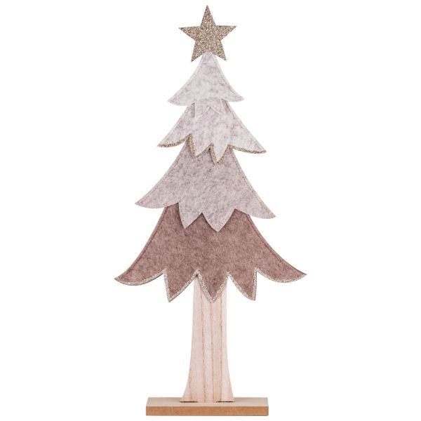 Weihnachtsschmuck Tannenbaum mit Stern Dekofigur Filz 19x41 cm
