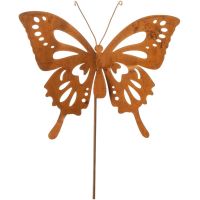 Gartenstecker Rostoptik Schmetterling beweglich braun Metall 1 Stk 17,5x67 cm